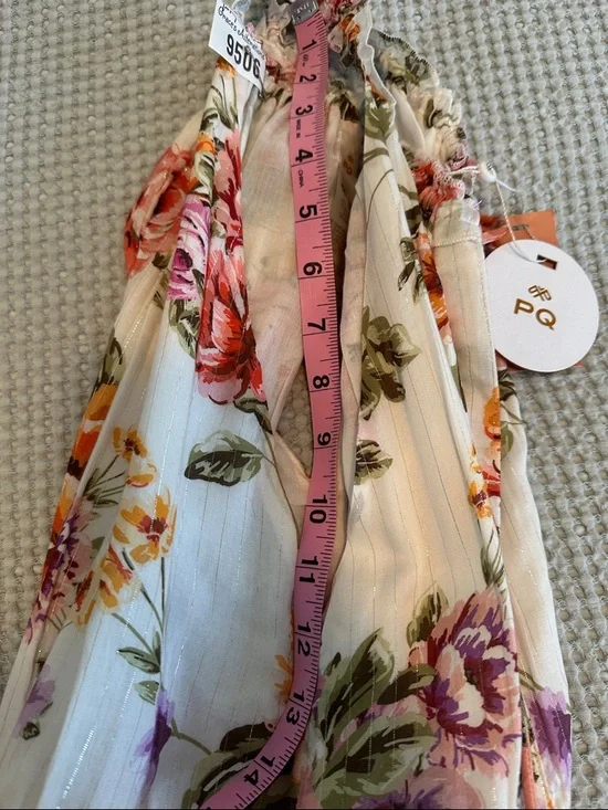 NWT PQ Swim Anthropologie Floral Tiered Maxi Dress Pink - Picture 15 of 15